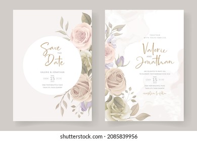Beautiful roses invitation card template