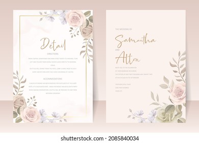 Beautiful roses invitation card template