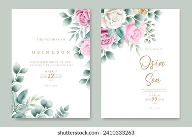 beautiful roses invitation card template