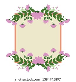 beautiful roses with leafs elegant frame