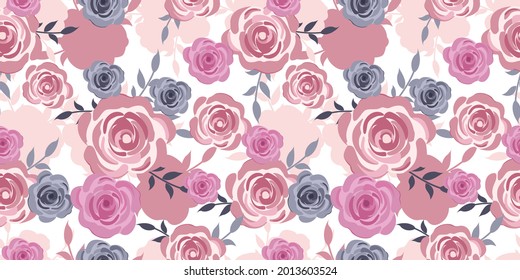 Beautiful roses seamless pattern perfect for gift wrapping, fashion fabric, digital paper and many more