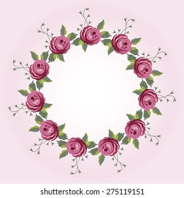 beautiful roses vector decoration border