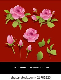beautiful roses, vector, floral symbol_02