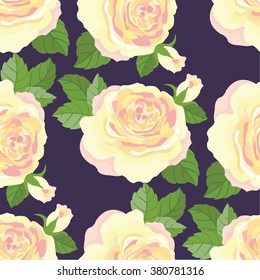 Beautiful roses. Vector seamless pattern
