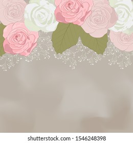 beautiful roses, vector  vintage background