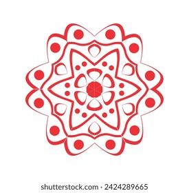 hermoso redondo abstracto mandala imagen roja