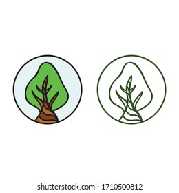 Beautiful round decorative element. Abstract tree. Vector illustration