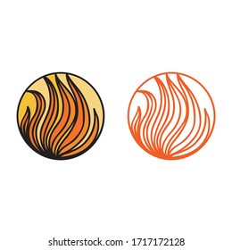 Beautiful round decorative element flame. Vector illustration