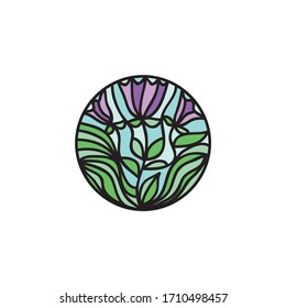 Beautiful round decorative element. Flower. Vector illustration