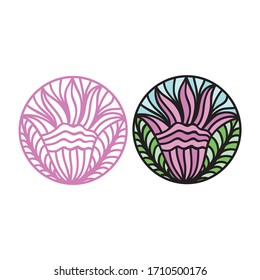 Beautiful round decorative element. Flower. Vector illustration