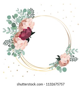 Beautiful Round Floral Frame Place Text Stock Vector (Royalty Free ...