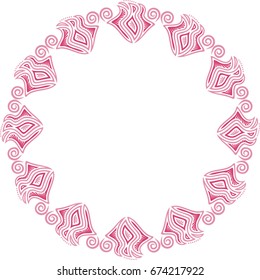 Beautiful round floral frame. Vector illustration.