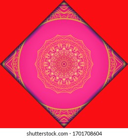 Beautiful Round Flower Mandala. Illustration. For Coloring Book, Greeting Card, Invitation
