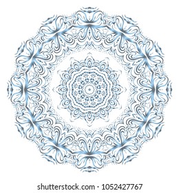 Beautiful round flower mandala. Vector illustration. Abstract