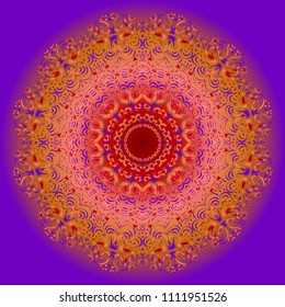 Beautiful round flower mandala. Vector dynamic illustration. Abstract ornament for meditation.