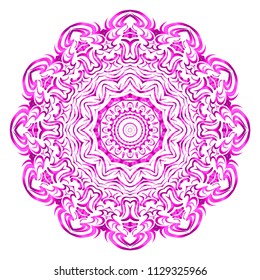 Beautiful round flower mandala. Vector dinamic illustration. Abstract ornamemt for meditation.
