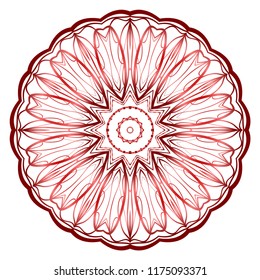 Beautiful round flower mandala. Vector illustration. Abstract.
