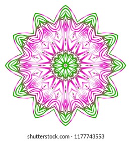 Beautiful round flower mandala. Vector illustration. Abstract.