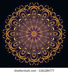 Beautiful round flower mandala. Vector illustration. Abstract.