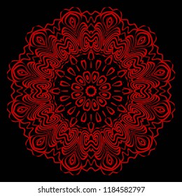 Beautiful round flower mandala. Vector illustration. Abstract.