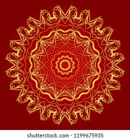 Beautiful round flower mandala. Vector illustration. Abstract