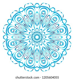 Beautiful round flower mandala. Vector illustration. Abstract.