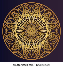 Beautiful round flower mandala. Vector illustration. Abstract.