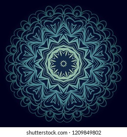 Beautiful round flower mandala. Vector illustration. Abstract.