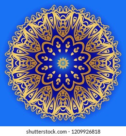 Beautiful round flower mandala. Vector illustration. Abstract.