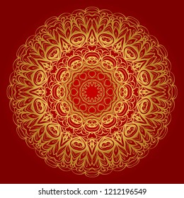 Beautiful round flower mandala. Vector illustration. Abstract.