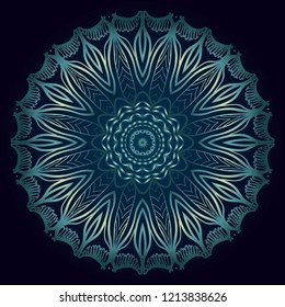 Beautiful round flower mandala. Vector illustration. Abstract