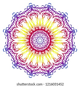 Beautiful round flower mandala. Vector illustration. Abstract.