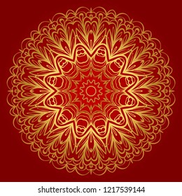 Beautiful round flower mandala. Vector illustration. Abstract.