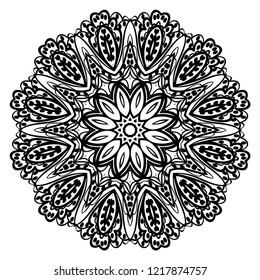 Beautiful round flower mandala. Vector illustration. Abstract.