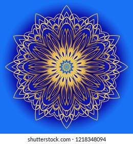 Beautiful round flower mandala. Vector illustration. Abstract.