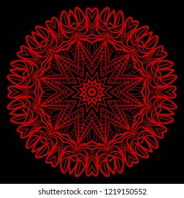 Beautiful round flower mandala. Vector illustration. Abstract