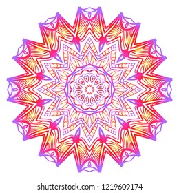Beautiful round flower mandala. Vector illustration. Abstract