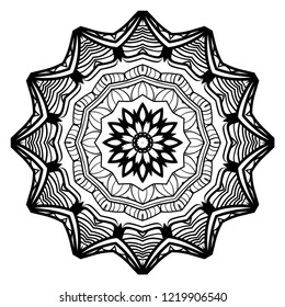 Beautiful round flower mandala. Vector illustration. Abstract