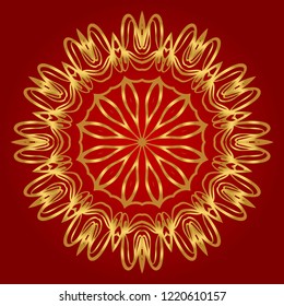 Beautiful round flower mandala. Vector illustration. Abstract