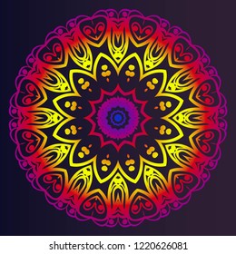 Beautiful round flower mandala. Vector illustration. Abstract.