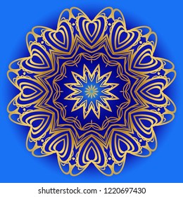 Beautiful round flower mandala. Vector illustration. Abstract.