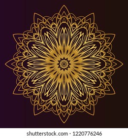 Beautiful round flower mandala. Vector illustration. Abstract.