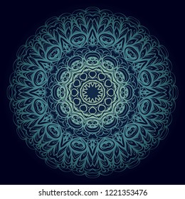 Beautiful round flower mandala. Vector illustration. Abstract.
