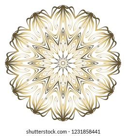 Beautiful round flower mandala. Vector illustration. Abstract.