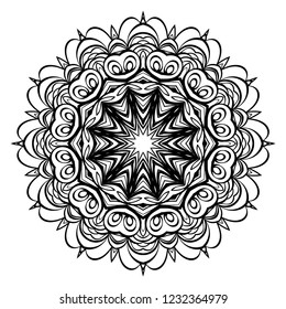 Beautiful round flower mandala. Vector illustration. Abstract.
