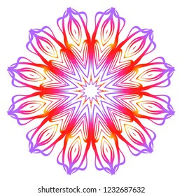 Beautiful round flower mandala. Vector illustration. Abstract.