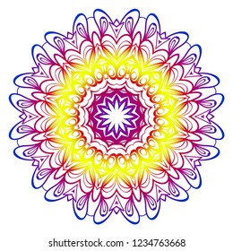 Beautiful round flower mandala. Vector illustration. Abstract.