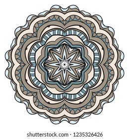 Beautiful round flower mandala. Vector illustration. Abstract