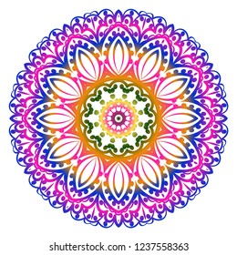 Beautiful round flower mandala. Vector illustration. Abstract.