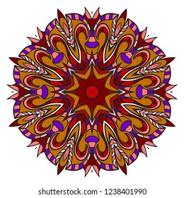Beautiful round flower mandala. Vector illustration. Abstract